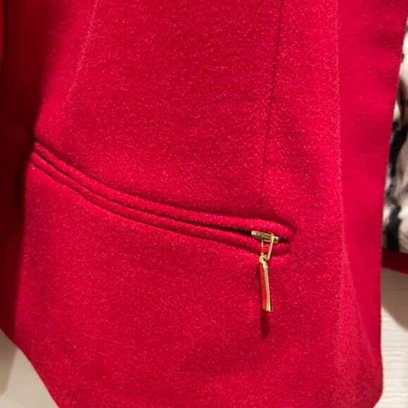 Chico's Red Jacket with Zebra lining NWT Size 4 (20/22) - Picture 7 of 7